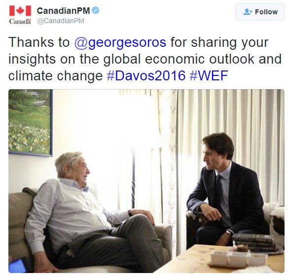 In more recent years with Trudeau & Soros. https://en.wikipedia.org/wiki/Chrystia_Freeland