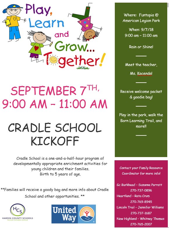 HardinCoSchools's tweet photo. Please see this information on Cradle School.  We truly appreciate our partners at the @uwcky!  #HCSStrongerTogether https://t.co/sIK2nNqPGc