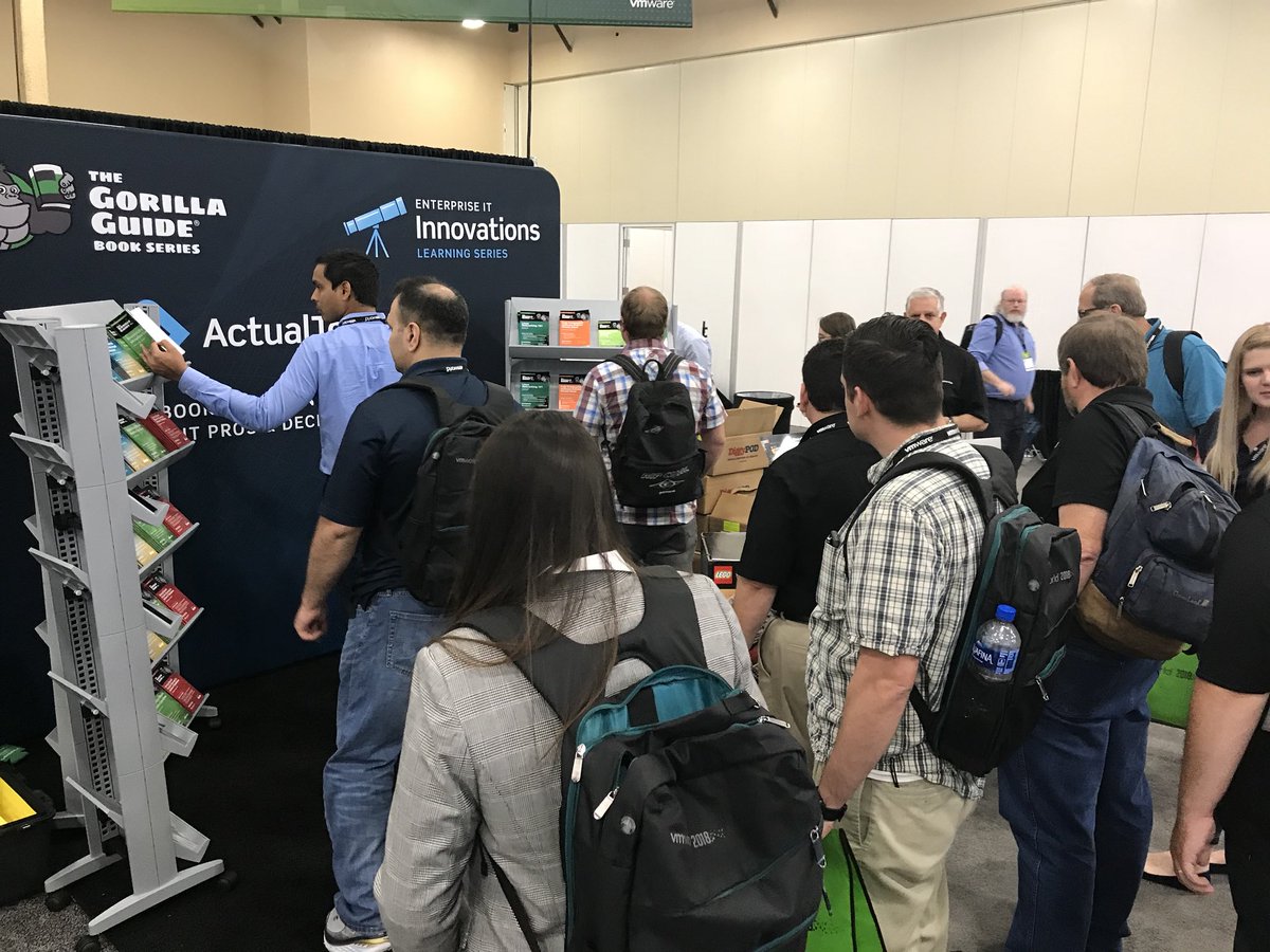 davidmdavis's tweet image. 10,000 Gorilla Guides have arrived at @actualtechmedia booth #2244 and the booth is packed ! Come by and pickup your free #GorillaGuide ! #VMworld