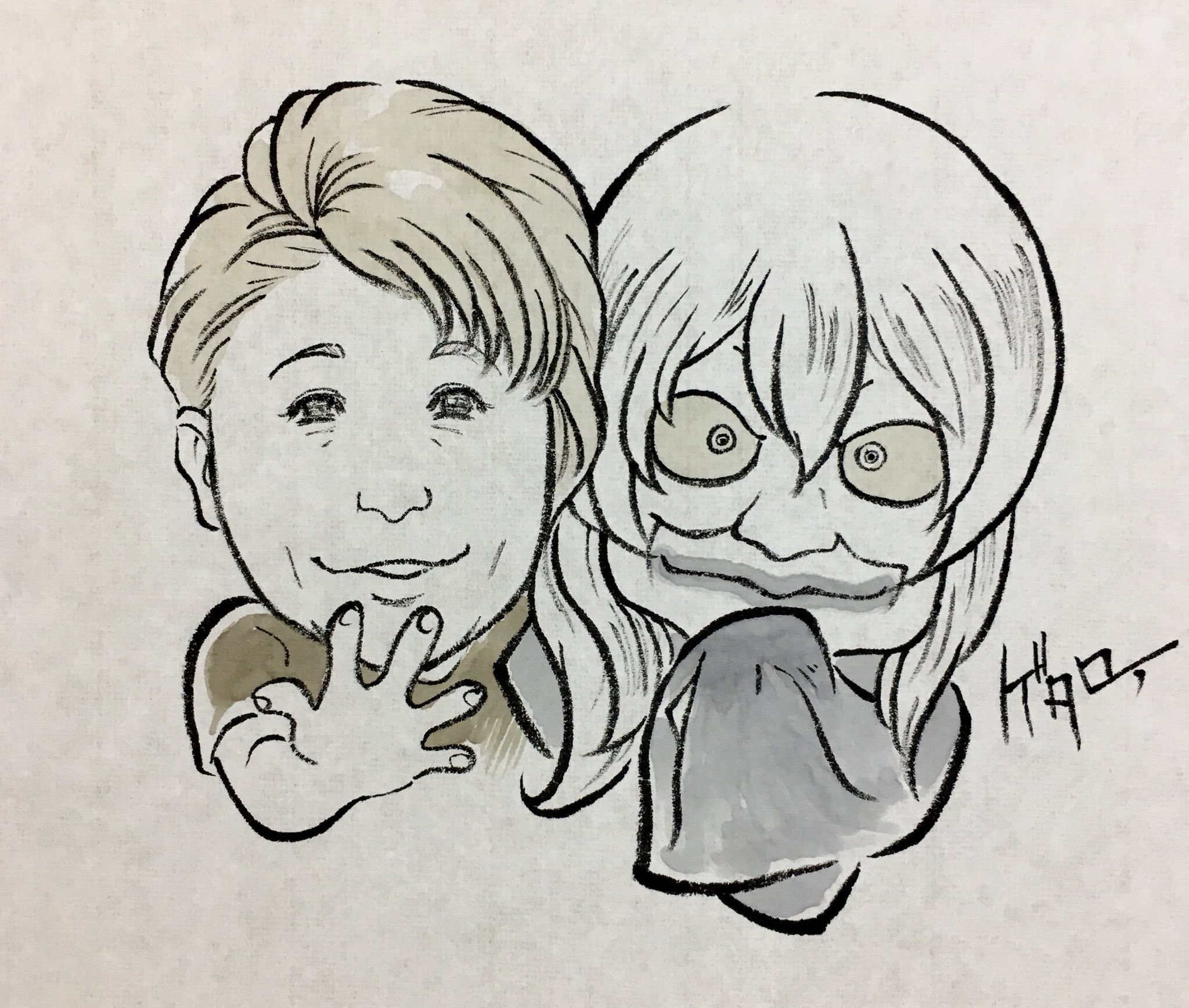 放浪のゲタロー 今期砂かけばばあ役の田中真弓さんを墨絵で描いてみました 砂かけばばあガンバって下さ い ゲゲゲの鬼太郎 砂かけばばあ 田中真弓 似顔絵 墨絵 イラスト好きさんと繋がりたい T Co R49jsvxzdc Twitter