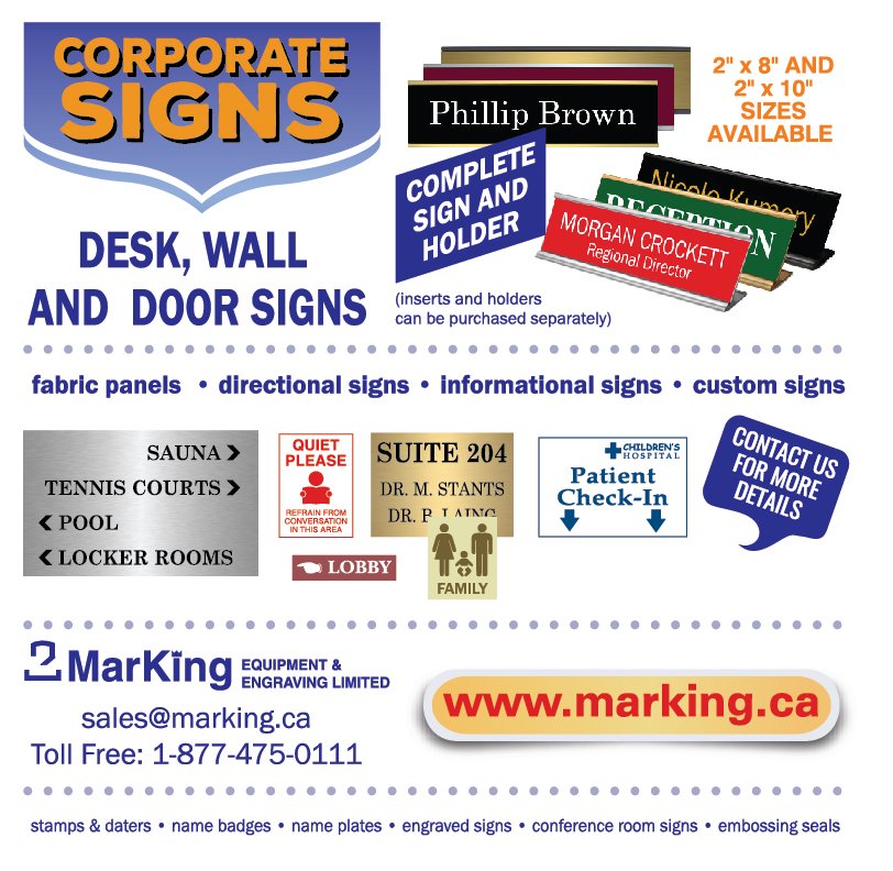 MarKingEquipmen's tweet image. Lots of corporate office signs to choose from.
marking.ca
#officesigns #corporatesigns #engravedsigns