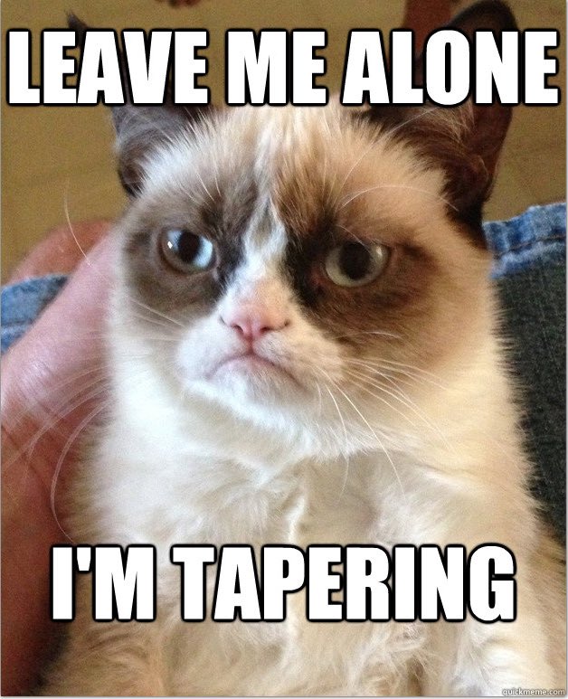 SSPG10's tweet photo. How do you handle your taper? Grumpily. https://t.co/F3mEeXYtk0 ✏️ #UKRunChat #marathontraining #marathoner #ironmantraining https://t.co/XTsjokUCAc