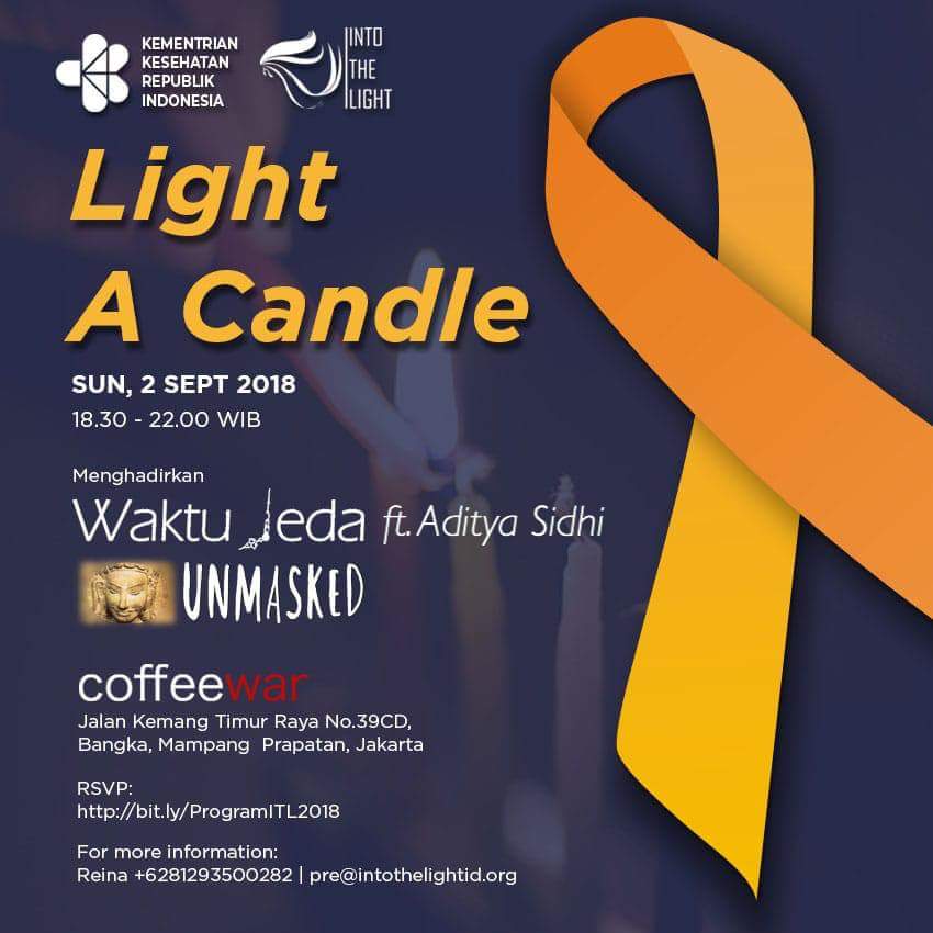 AyuMeutia's tweet photo. #UnmaskedOpenMic akan menghadirin dan tampil di peringatan Hari Pencegahan Bunuh Diri Sedunia 2018 dalam "Light a Candle" bersama @IntoTheLightID &amp; @KemenkesRI 

Mari berkumpul untuk menghapus stigma kesehatan mental &amp; memberi dukungan kepada keluarga &amp; kerabat yang kita sayangi. https://t.co/ZYmyAiF2pI