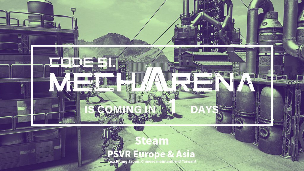 DeervrG's tweet photo. #Code51:Mecha Arena release in just a few hours! 28 Aug for PSVR EU and Steam; 29 Aug for PSVR Asia! Check the local update time of different platforms! #PSVR #Steam Please be aware: It may cost some time for store page update, just make sure you get the right discount! https://t.co/pRzZpJIi0i