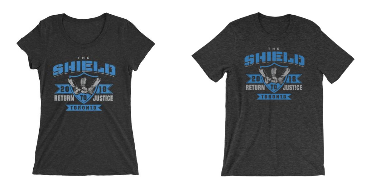 WWEShop's tweet photo. #TheShield have returned to Toronto! Cutomize your #ReturnToJustice Special Edition Toronto t-shirt now at #WWECustomTees. #WWE
https://t.co/x5U0AlTq5F https://t.co/XdpZCfozch