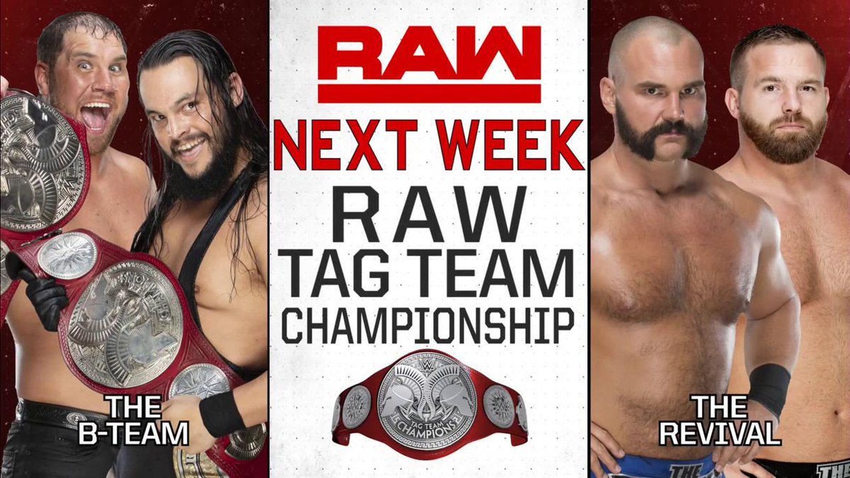 WWE's tweet photo. NEXT WEEK:

- @ShawnMichaels returns to #RAW 

- The @BellaTwins return to ACTION on #RAW to take on The #RiottSquad 

- #TheRevival challenges #TheBTeam for the #RAW #TagTeamTitles https://t.co/opQPDYxocT