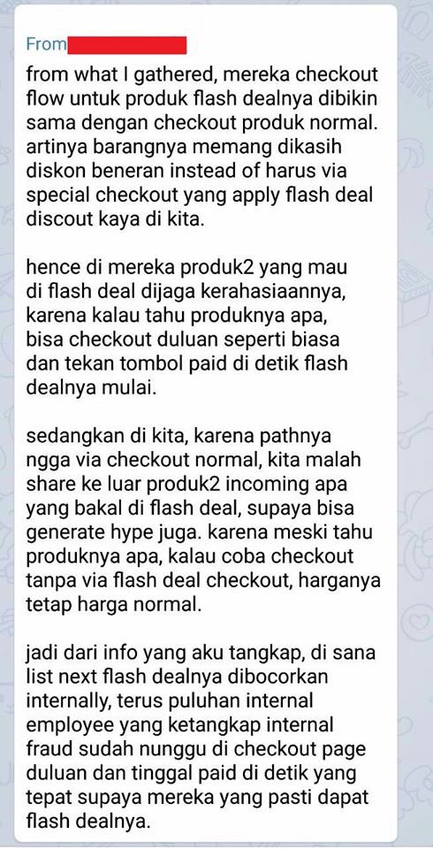 NCLYS's tweet photo. [Open Google Translate]

Set
Bahasa Jaksel to Bahasa Jakbar

[TRANSLATE]

"Ooo, ini orang lagi nyeritain kecolongan sama Tokopedia punya orang dalem, intinya Flash sale jadi gak ceng li gitu." https://t.co/v6v62V6mya