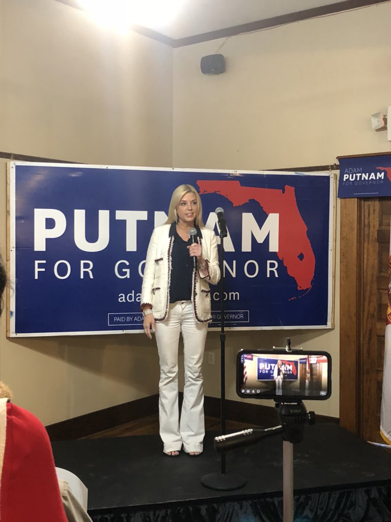 pnp07's tweet photo. Always a good day when @PamBondi joins you on the trail to put #FloridaFirst with @adamputnam! https://t.co/bWlGzeaZwi