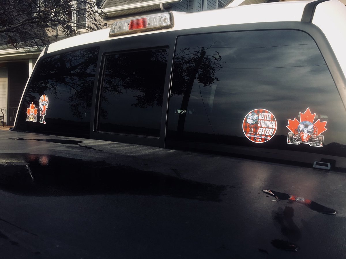 SharnaSquad's tweet photo. Supporting #TheEhTeam 🇨🇦 Love my new stickers for my favourite guys @Hinchtown and @robertwickens ❤️❤️ #GetWellWickens @SPMIndyCar @IndyCar @TOMotorsports #Hinch #Wicky https://t.co/FHUX66zxrX