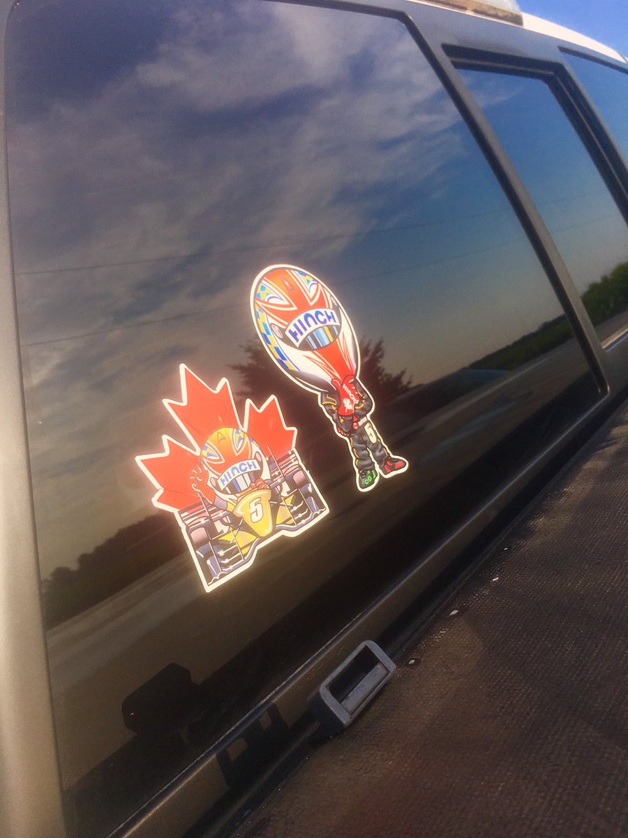 SharnaSquad's tweet photo. Supporting #TheEhTeam 🇨🇦 Love my new stickers for my favourite guys @Hinchtown and @robertwickens ❤️❤️ #GetWellWickens @SPMIndyCar @IndyCar @TOMotorsports #Hinch #Wicky https://t.co/FHUX66zxrX