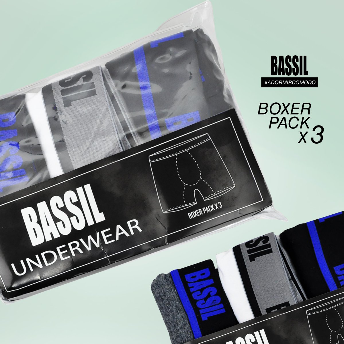 Bassil_Ec's tweet photo. Boxer Pack x 3 Unidades 100% algodón, para conseguir el ajuste perfecto 😍👌😉 #Bassil #ADormirComodo #Boxers #BoxerPack #Algodón https://t.co/BaN28pIbKD