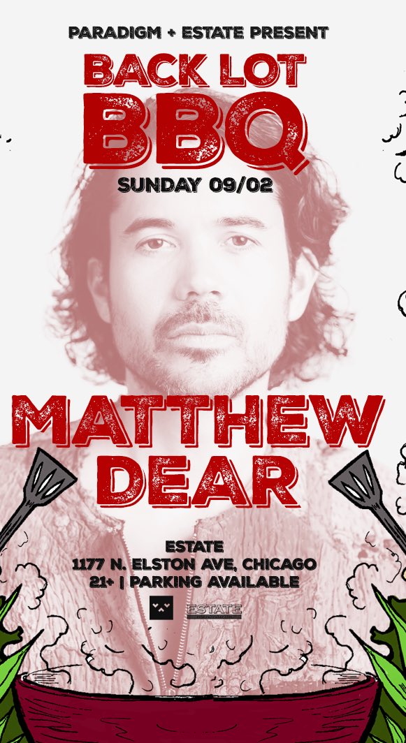 matthewdear's tweet photo. Glad to be back in the Back Lot BBQ @estateultrabar &amp; @ParadigmPresnts this Sunday in Chicago. https://t.co/H7jDEy4QC7