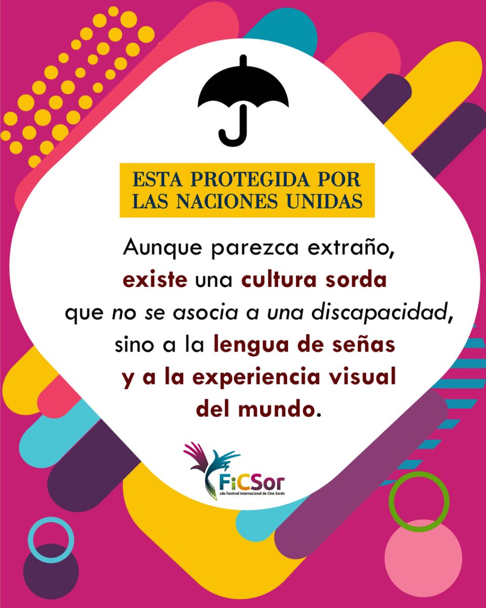 CineSordoArg's tweet photo. La cultura sorda no se asocia a una discapacidad. ¡Algo que se debe comprender y difundir! 🙌
#FiCSor #comunidad #sorda #cine #festival #lenguadeseñas https://t.co/n6AP28eIc4