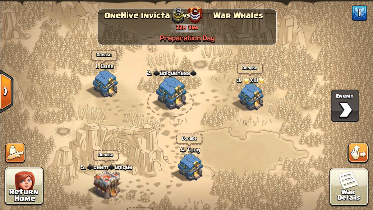 GL @War_Whales arranged random spin style war. No dip agreeed on, with a 4/6/20 bd! All the best 🐝🐝🐝