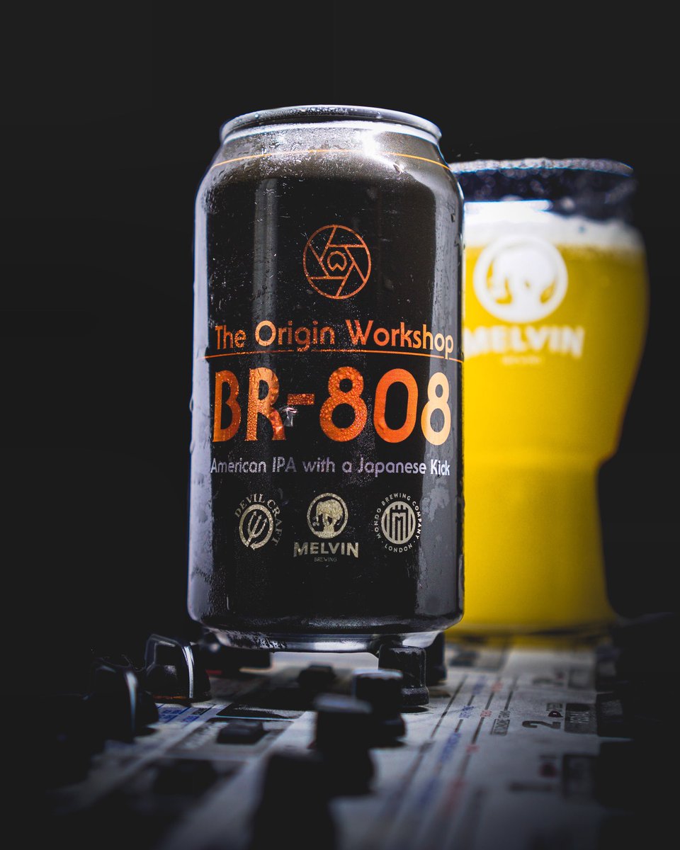 Pretty awesome collab between @melvinbrewing, <a href="/mondobrewing/">Mondo Brewing Co.</a>, <a href="/DevilCraftEn/">DevilCraftEn</a> &amp; the <a href="/originworkshop/">Origin Workshop</a> in celebration of the 808; the greatest drum machine of all time. The BR-808 IPA is ridiculously drinkable at 7% and full of lime and citrus character.