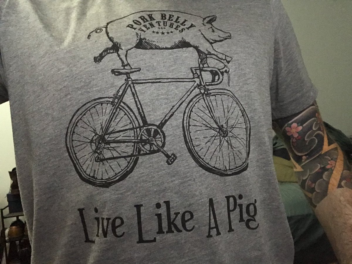 bcburroughs's tweet photo. Thank you @finitealright for this extremely appropriate shirt #bikes #pigit https://t.co/XZApWEjfQE
