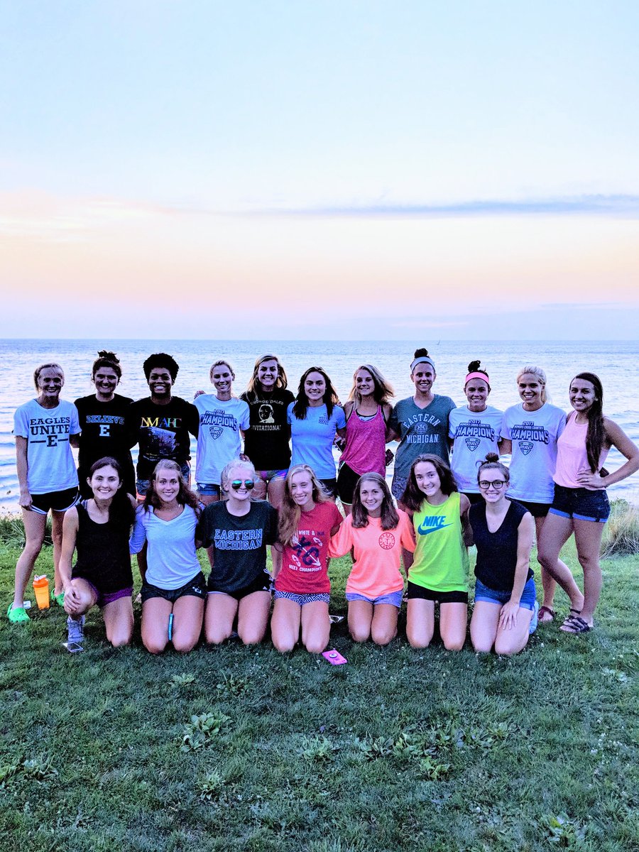 EMUXC_TF's tweet photo. We had a great day at camp!  Thanks to our alums, Anna and Lauren, for coming to visit us!  #TRUEMU https://t.co/C3gPBypfSm
