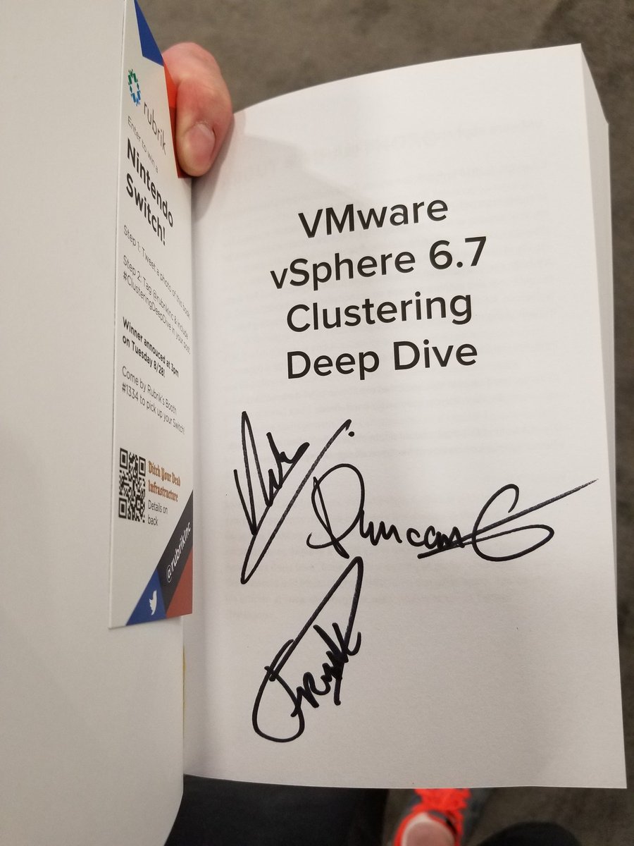 ThisEntity's tweet image. Think this is my favorite souvenir of #VMWorld, ty to @rubrikInc and the OGs of #ClusteringDeepDive @FrankDenneman, @DuncanYB, and @NHagoort !