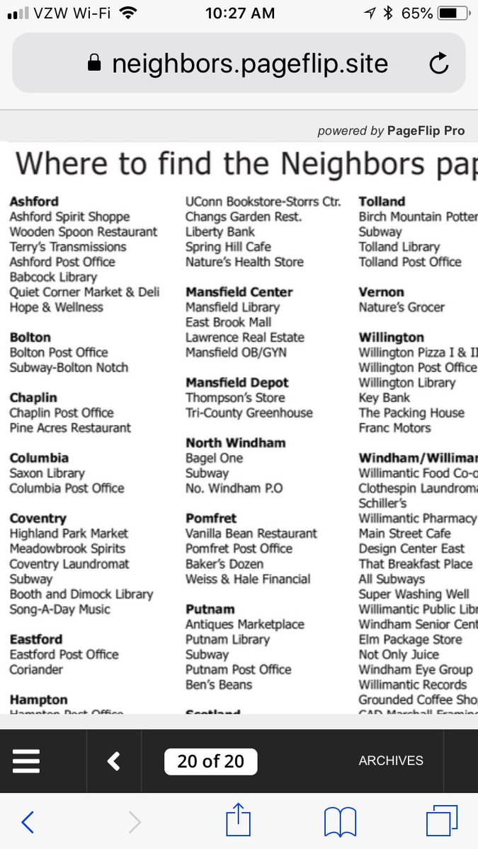 CTNewsMan's tweet photo. Distribution of #September issue of #NeighborsPaper to these locations begins Tues am. #ashfordCT #boltonCT #chaplinCT #columbiaCT #coventryCT #eastfordCT #hamptonCT #lebanonCT #mansfieldCT #pomfretCT #putnamCT #scotlandCT #staffordCT #tollandCT #vernonCT #willingtonCT #windhamCT https://t.co/arY8bamUfG