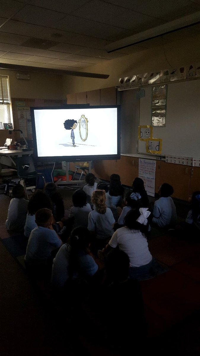 MarcCola3's tweet photo. Another perfectly perfect start to the school year! Thank you Sherman Elementary school for sharing this important message! #thereflectioninme https://t.co/O1Na60vS8b