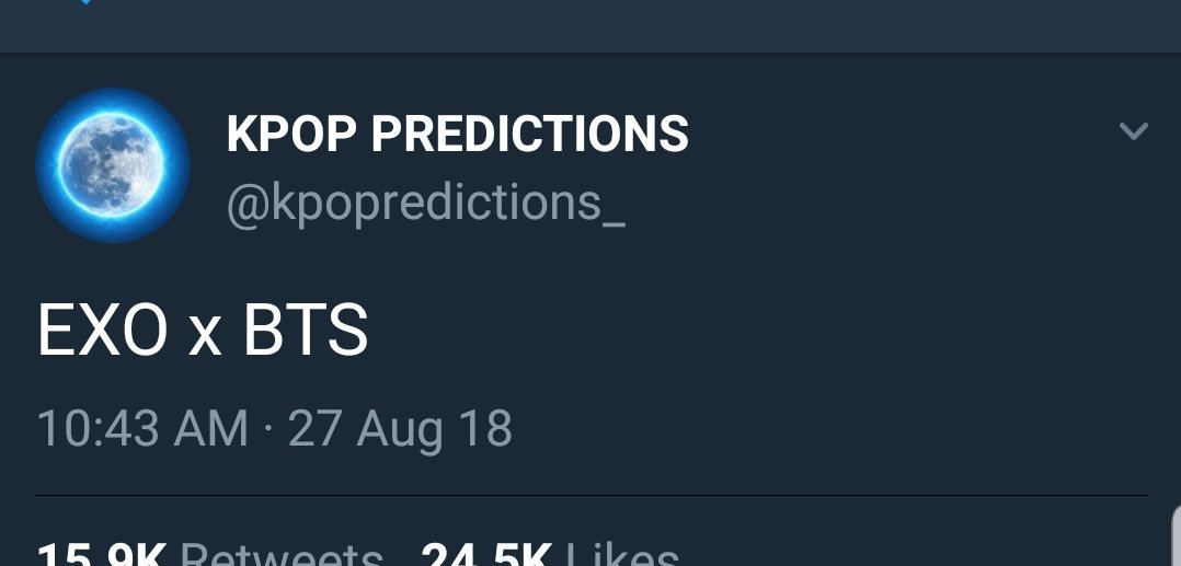 JuneJon27963842's tweet photo. Could this be happening. This collaboration could bring peace between fandom or it could destroy it. I like to think positive. PEACE!!
#BTS #BTSARMY #exo #weareoneEXO #BTSXEXO #ARMYEXOL https://t.co/NBgUhGUpgV