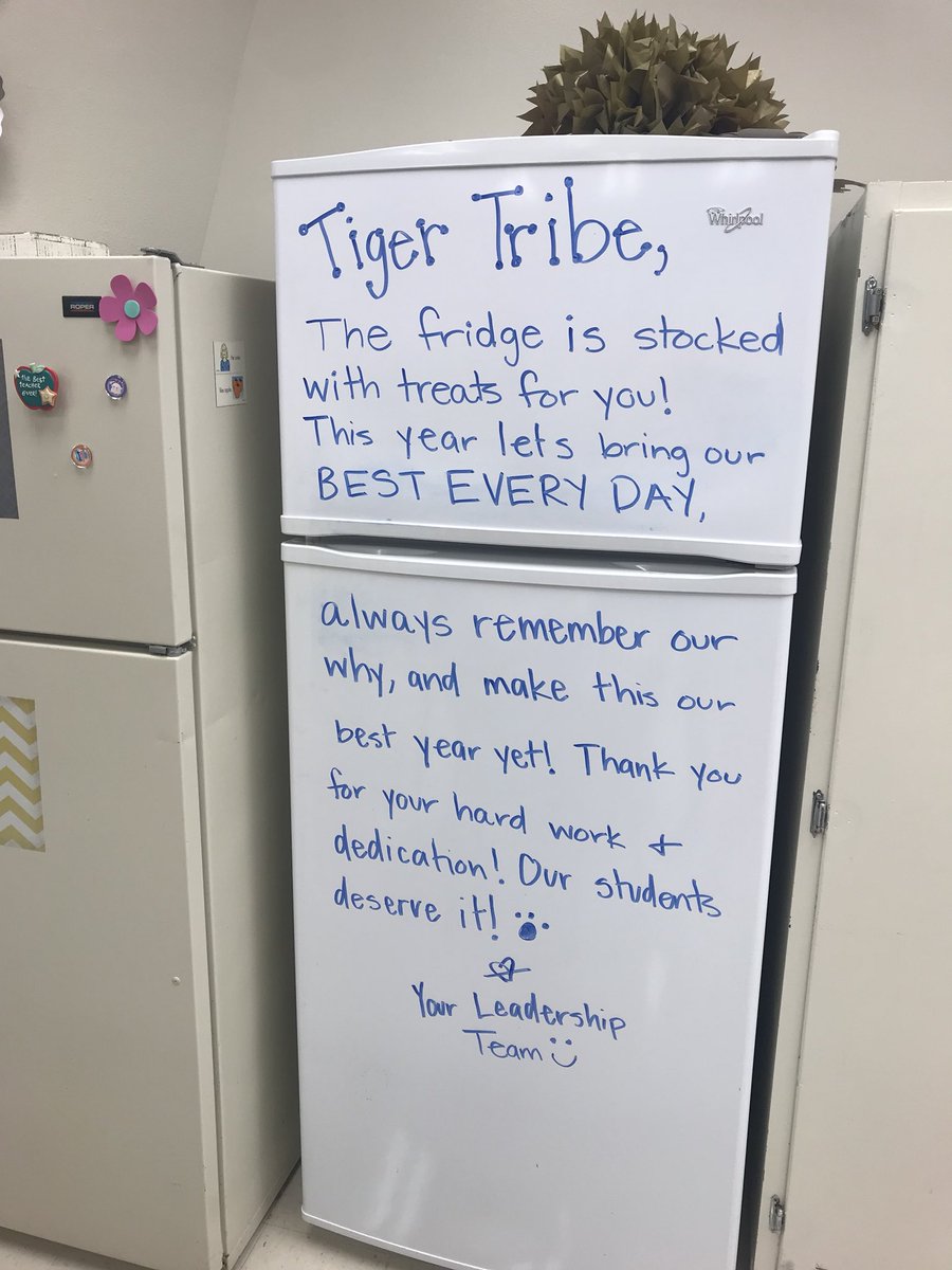 KelsieMorris12's tweet photo. We had a great 1st Day of School at Kostoryz, and we loved surprising our Tiger Tribe with a stocked fridge and teachers lounge full of snacks! #kostoryztigerpride #CCISDProud #kampkostoryz 🐯💙 https://t.co/jSKBKUrl7T