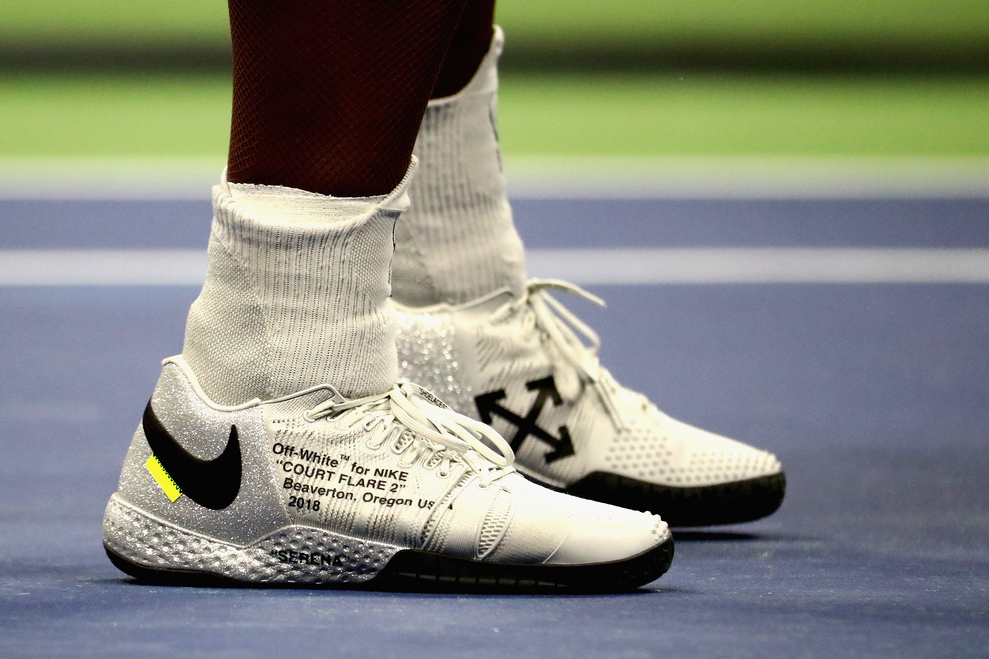 Stadium on X serenawilliams rocking Off White x Nike in the first round of the USOpen. https t Wt6cQ4dmfi X