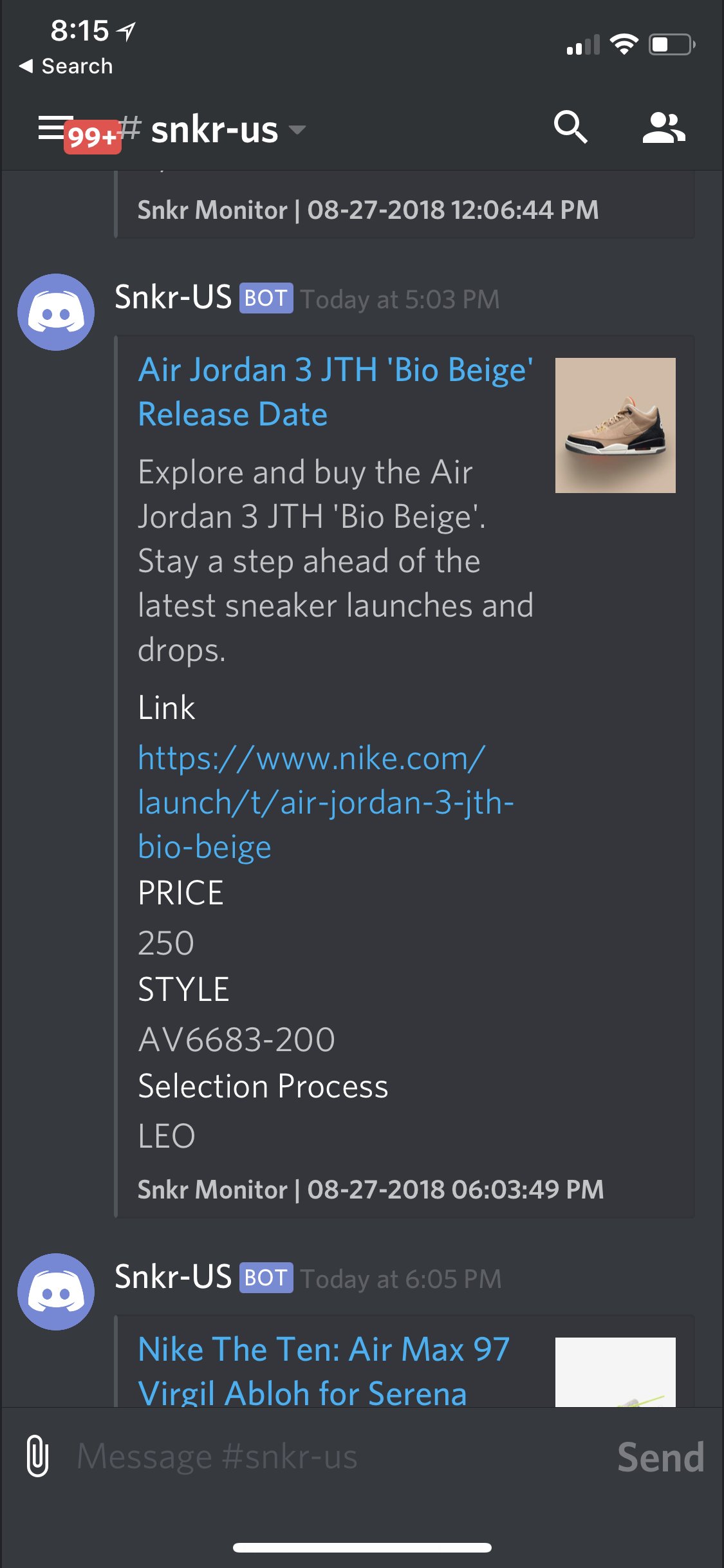 Nike hotsell snkrs monitor