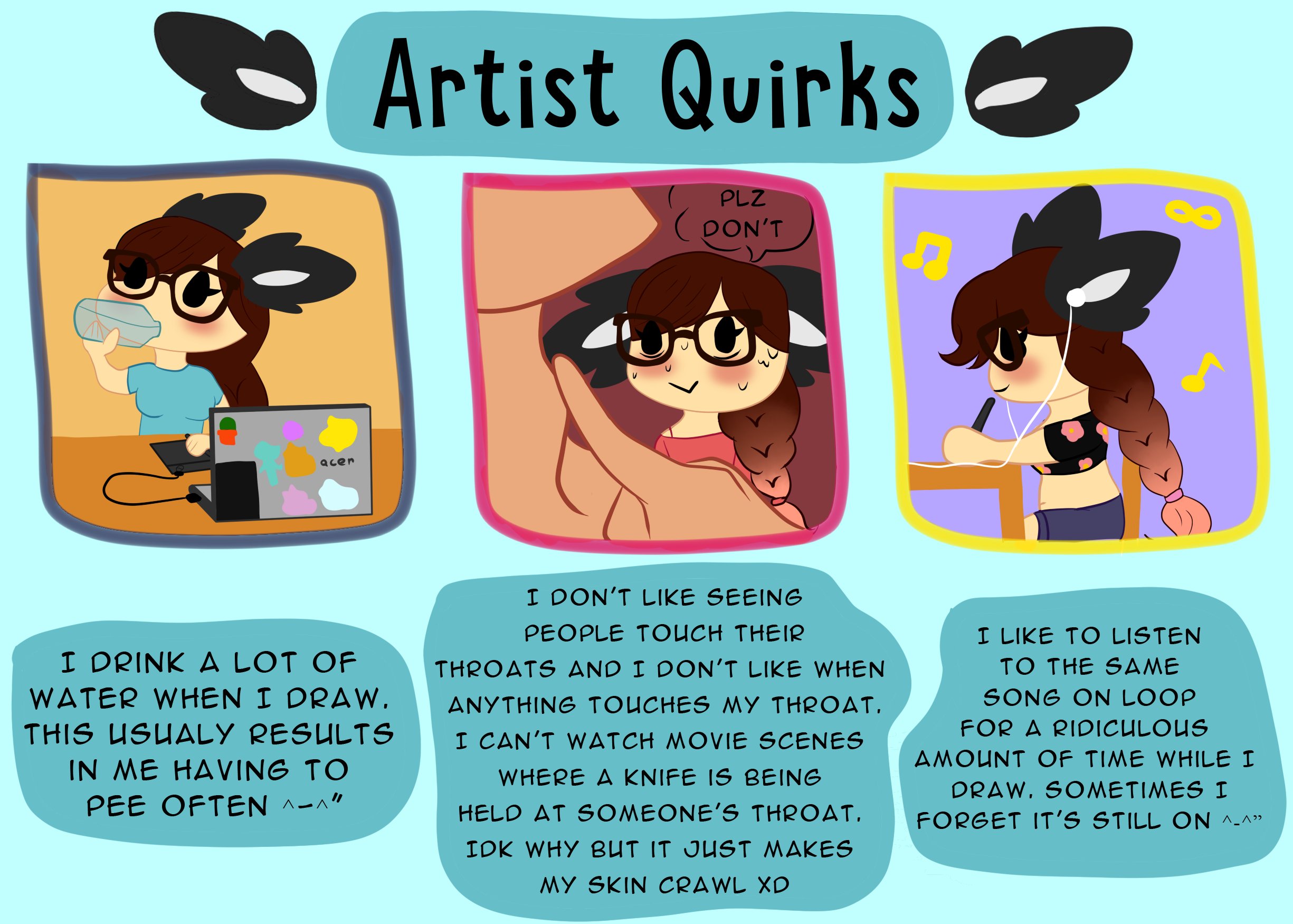 Seabunny on X: I decided to join into the #artistquirks meme so