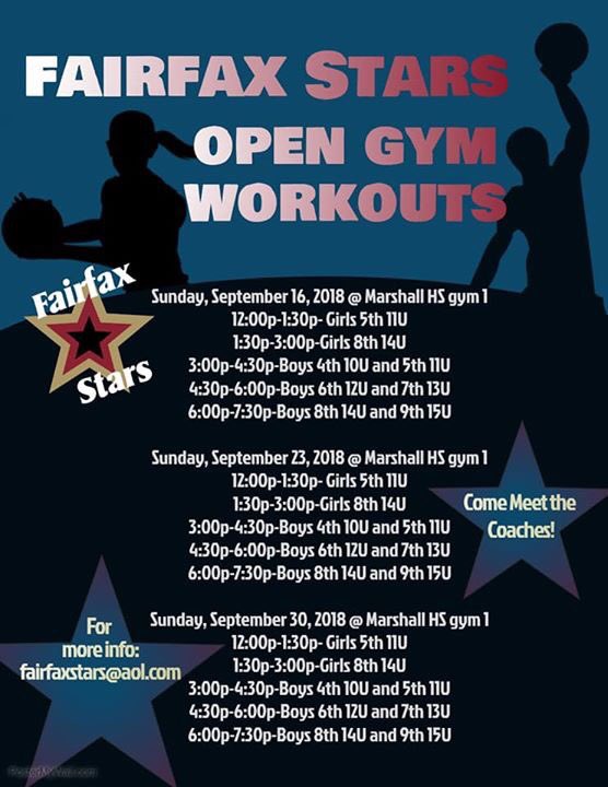 FFXStarsG2023's tweet photo. Come join Fairfax Stars 2023 Girls 14U open gym workouts for Fall and Winter 🔥🏀 #fairfaxstars https://t.co/oIxgWfcaNz