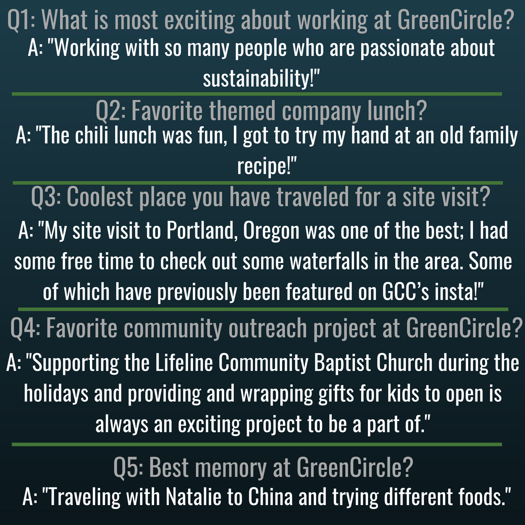 GreenCircleCert's tweet photo. Meet GCC Monday! This week we are highlighting our Certification Analyst, Gemma Antoniewicz! Read to learn more about Gemma's experience at GreenCircle. #certifiedtransparency https://t.co/PmtqoeoAdc