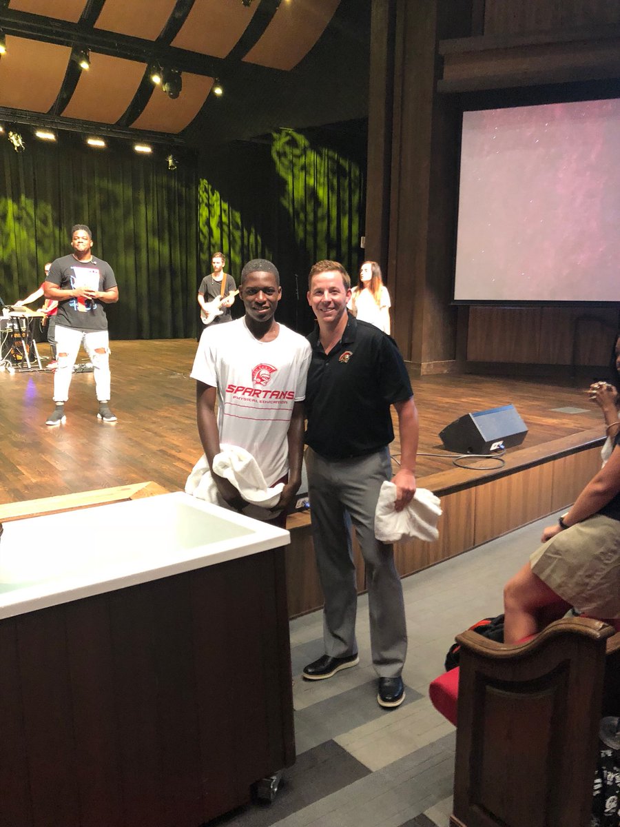 This post is overdue, but new student Class of 2022 6’5 wing Eddie Page asked me to baptize him in chapel after being at GAC for two weeks. Great young man who is hungry to be a great player and great young man. Easy to coach guys who want to be changed in every aspect of life.