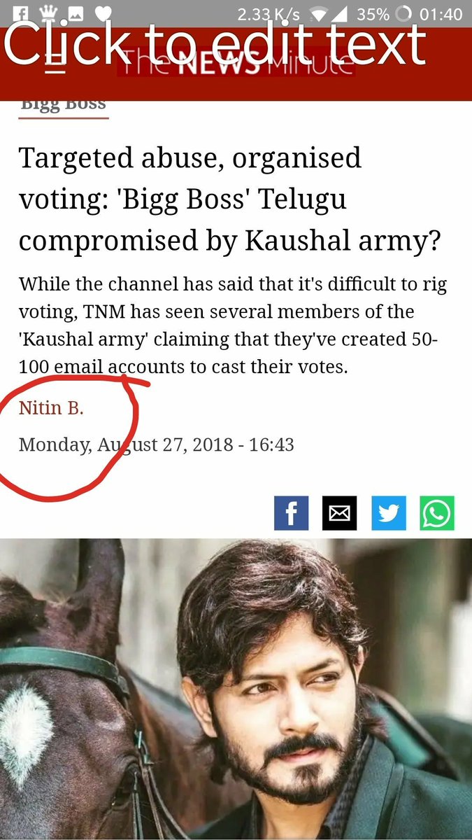 2024ysrcpwin's tweet photo. #BiggBossTelugu2 babu gogineni cheap tricks to defame kaushal and kaushal army.. Ninna the news minute lo  negative article rasina vadu babu gogineni batch. Please see the proofs.. https://t.co/5AuUDfBElH
