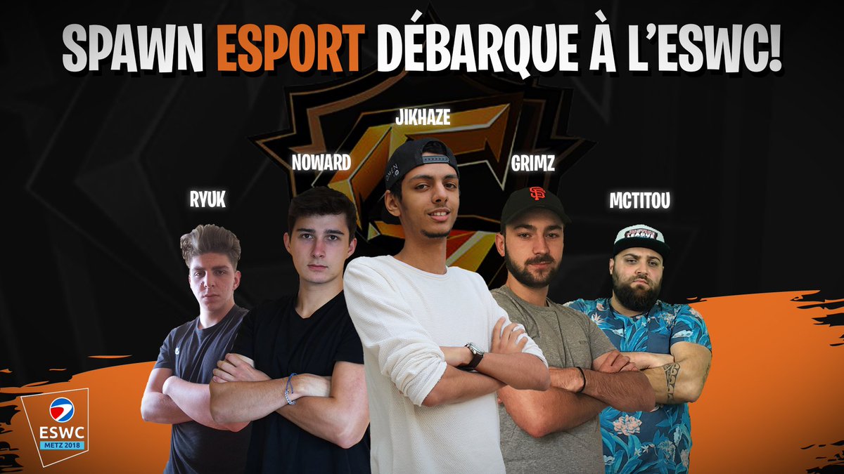 McTitouAntoine's tweet photo. Voila enfin la nouvelle que je garde secrète depuis si longtemps! Je vais à l'ESWC Metz! Avec @jikhaze, @Robyn__Pck , @grimzMF  &amp; enfin @NowardBE nous défendons les couleurs de @SpawneSport !! Enormément hâte d'y être!! On se retrouve là bas? https://t.co/2f422Oep6P