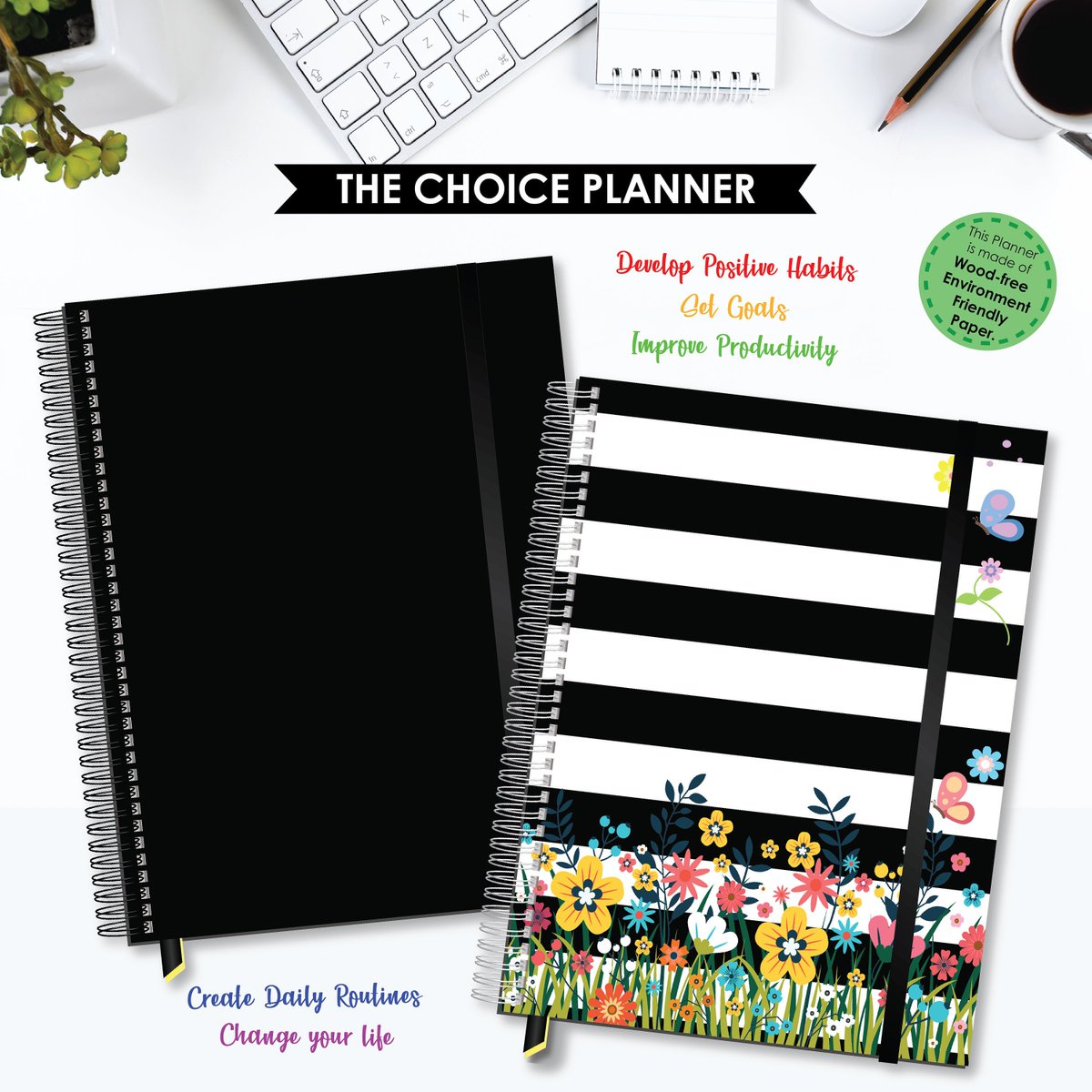 Excited to share the launch of first edition of our Planners: The Choice Planner | Best Daily Weekly Monthly Personal Organizer | Size - 6.25in*9.25in - Choice of 3 cover designs etsy.me/2PHyt5z #paperplanner #planner #choiceplanner #organizer #journal #agenda