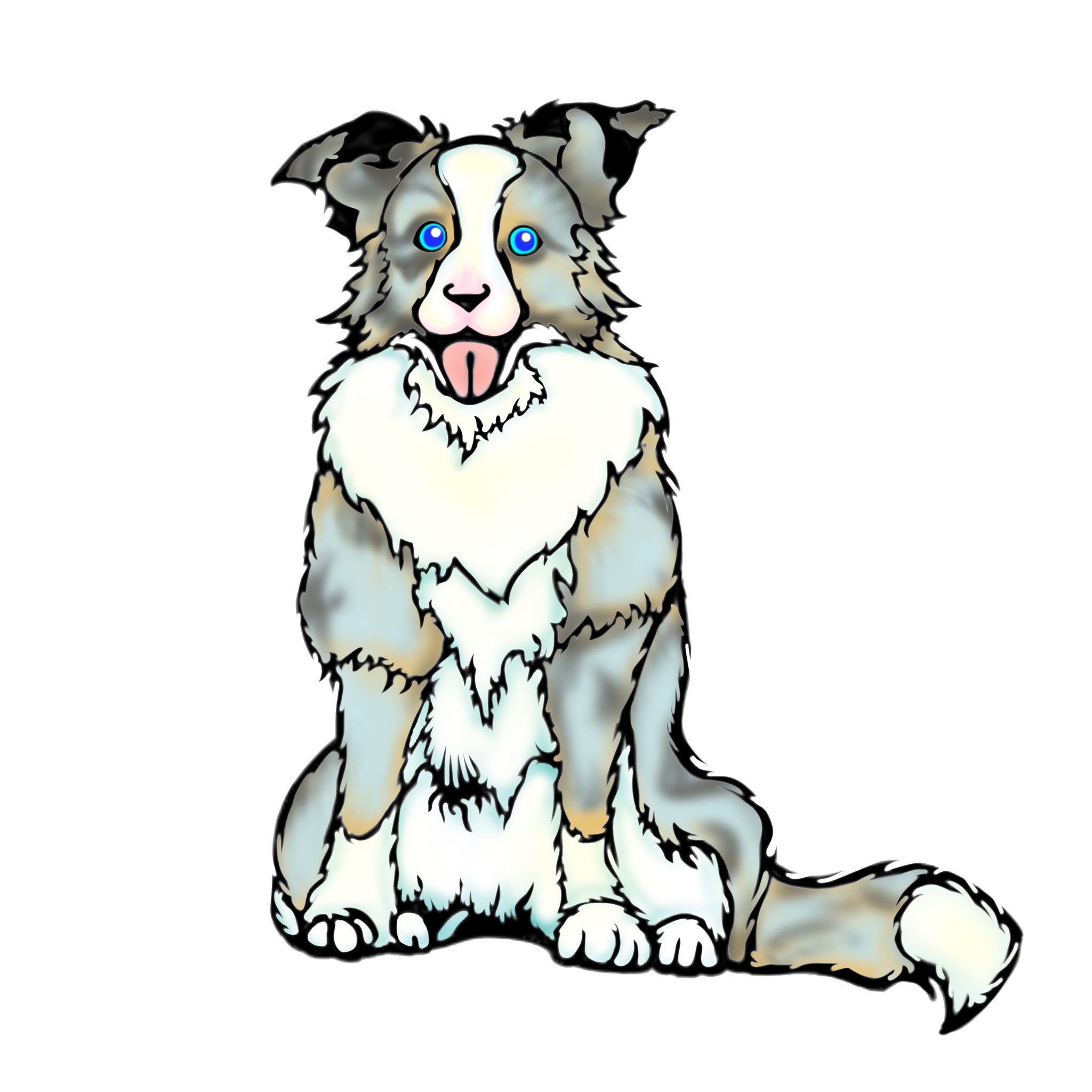 ムダ毛 ボーダーコリー アルファくんイラスト パーカー用