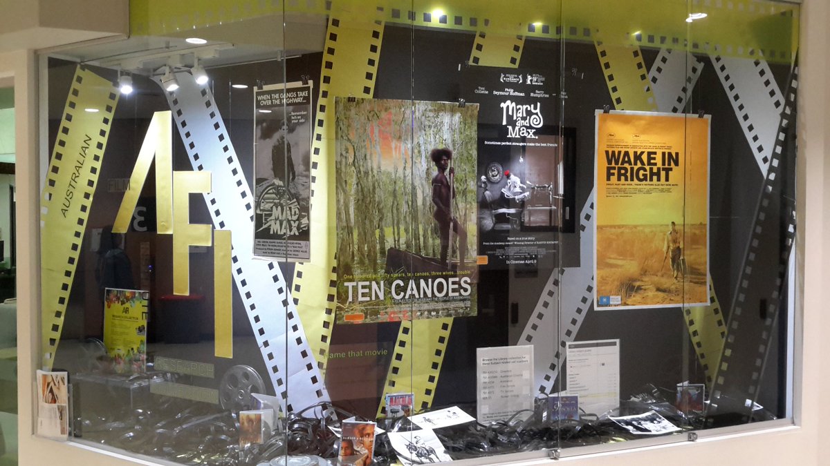afirc's tweet image. Fantastic display of AFI Research Collection @afirc film posters and stills at the RMIT University Library (Carlton)@library_rmit