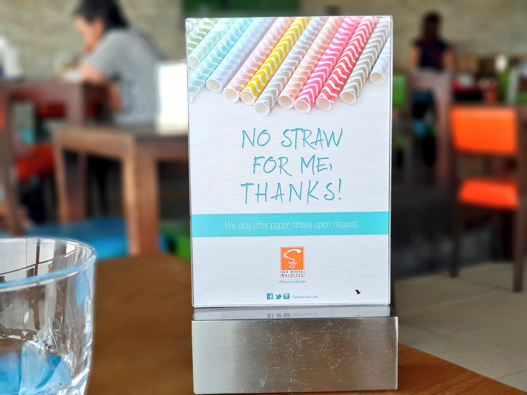 Sharaff__'s tweet photo. @SeaHouseCafe offer paper straws upon request.
Stopped using plastic straws! ♻️
#RefusePlasticStraws
#yourlocalcafe SINCE 2007
#SeaHouseMaldives
#ShareTheLove 🧡 https://t.co/jJSmgN7R0f