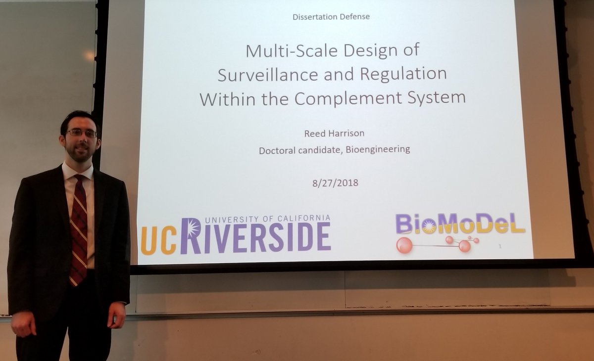 DimitriMorikis's tweet photo. Congratulations to Dr Reed Harrison, the latest #BioMoDeL PhD, who defended successfully his dissertation today https://t.co/vgDMa4EOiI @UCRBioengineeri @bournscollege @UCRiverside. Now he will be in his way to a postdoctoral fellowship at @ucsdbe. https://t.co/8ihg7RC0en