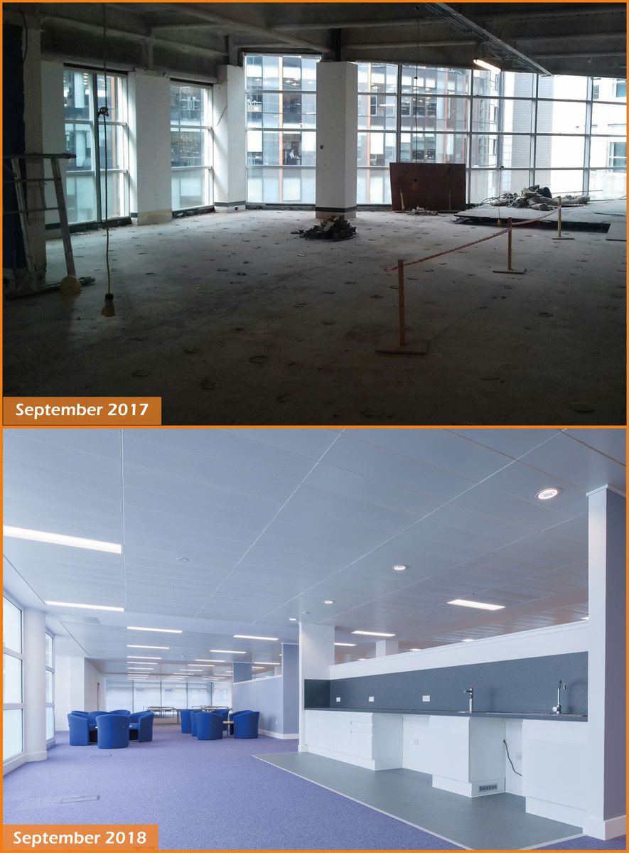 clark_contracts's tweet image. This month&apos;s #TransformationTuesday is our Fit Out Division&apos;s CAT B fit out of @AQglasgow 1 in Glasgow which will be let by Department for Work and Pensions!