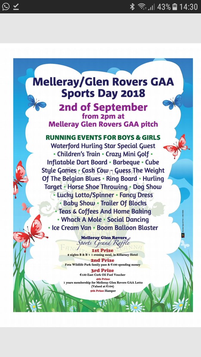 <a href="/MellerayGlenRov/">Melleray/GlenRovers</a> Sports Day this Sunday at 2pm in Melleray