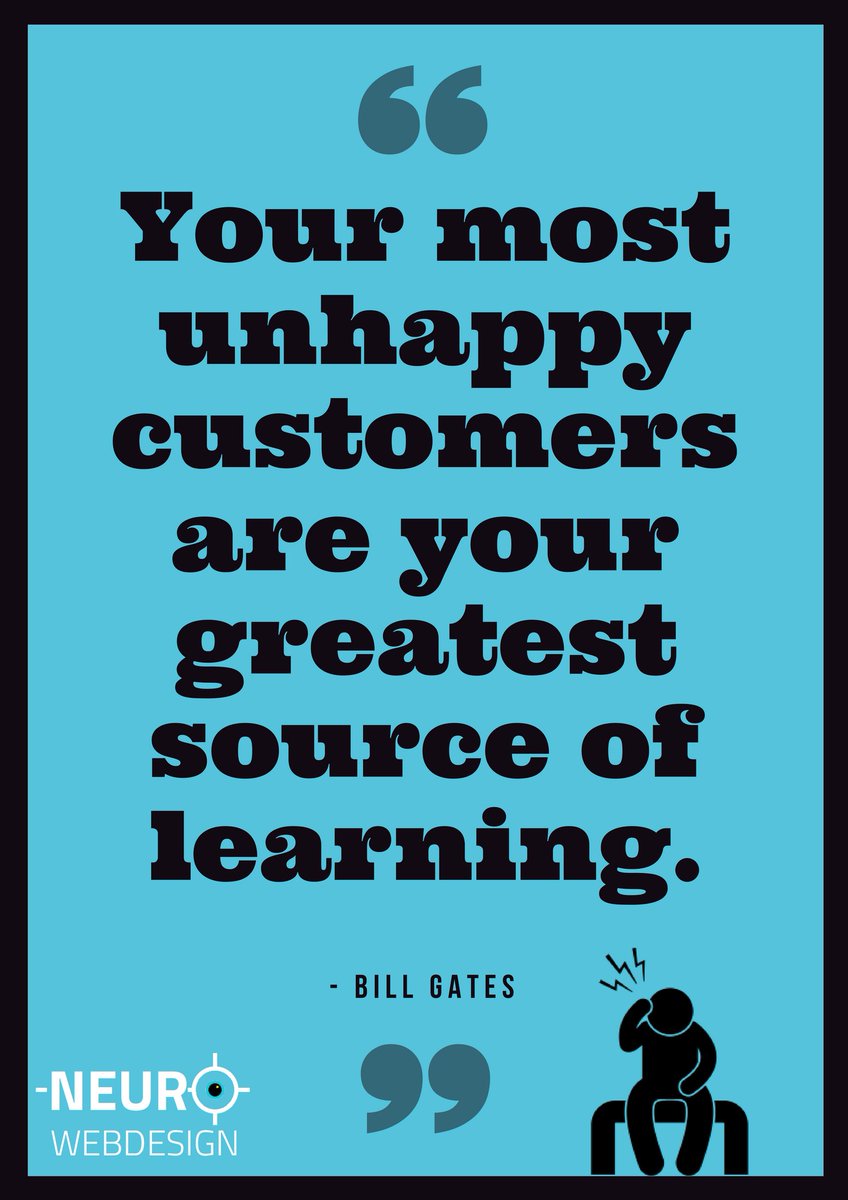 Neuro_WebDesign's tweet photo. 📢Quotes del martedì

💡La tua più grande fonte di miglioramento risiede nell'analisi e nella comprensione dei tuoi utenti insoddisfatti. 
#customers #billgates #userexperience

🖥️https://t.co/bYJ510VtpR
📧info@neurowebdesign.it
☎️+39.0422.746265 https://t.co/TvTTC4Cxod