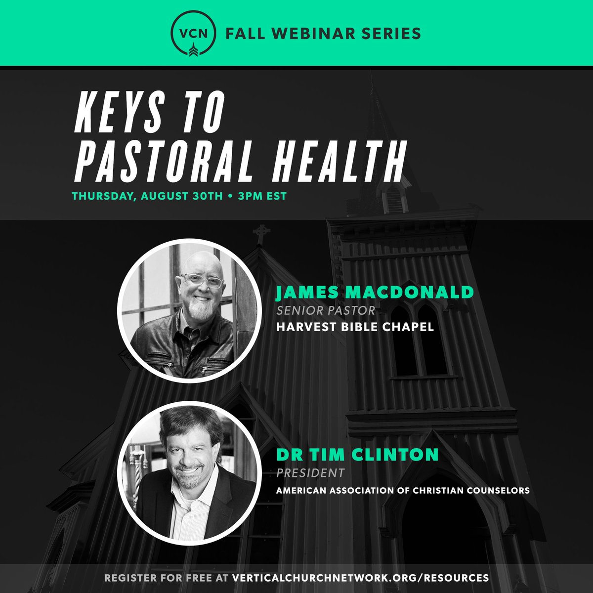 verticalcn's tweet image. KEYS TO PASTORAL HEALTH • 

This Thursday we are hosting a conversation with Pastor James MacDonald and Dr Tim Clinton on keys to pastoral health. Register for free at verticalchurchnetwork.org/resources