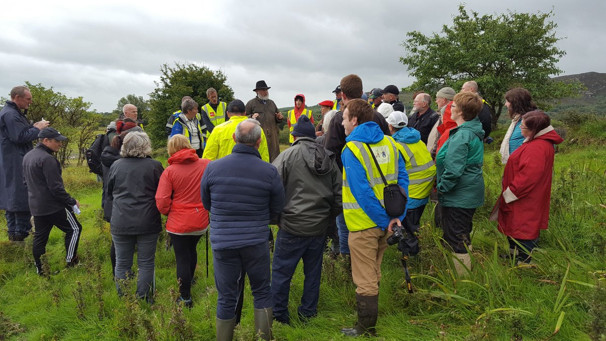 WatersProgramme's tweet photo. Viking Settlement at scenic Knoxpark on the Ballisodare River explored on #WaterHeritageDay. Thanks to Eamonn P. Kelly (formerly of the National Museum of Ireland) for leading the walk and Stephen Rennicks for a very interesting talk.  #HeritageWeek #WatersAndCommunities https://t.co/M5Cztn3bHX