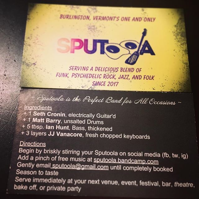 sputoola's tweet photo. Step 2. Let me know you mean business. Thanks for the design help fam @natacronin @mattyschievella #musicbusiness #sputoola #burlington #vermont #vtmusic #businesscards #marketing #musicmanager #funk #psychedelic #rock #jazz #folk #recipes #recipe #jamb… https://t.co/Hp0yvsa0cd https://t.co/DVpXfAy7wV