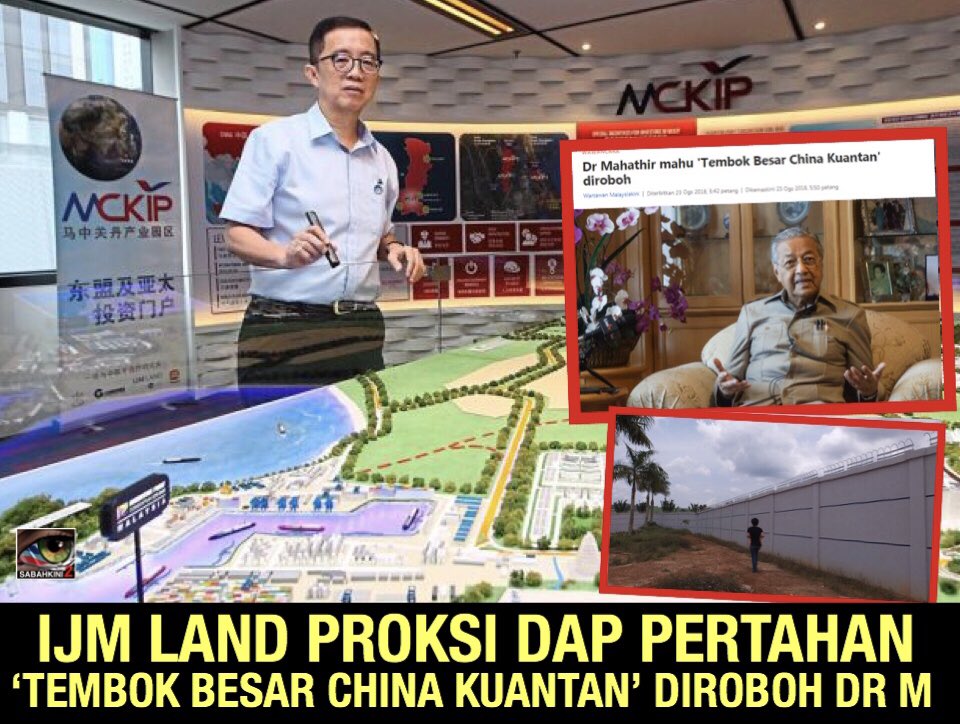 kamikazenews2's tweet photo. IJM Land proksi DAP pertahan 'Tembok Besar China Kuantan' dirobohkan oleh @chedetofficial 
mampukan Dato' Soam Heng Choon CEO &amp; MD IJM kawan @guanenglim bertahan?
https://t.co/o3sc4vRhGR https://t.co/b5Re9UzVkn