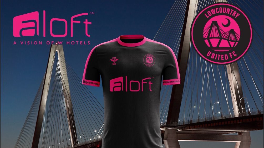 LowcountryUtd's tweet image. In honor of our official partnership with @AloftHotels #GetSuited in our special edition #PinknBlack tops. 

#DifferentByDesign | DM us your email address if interested in purchasing.