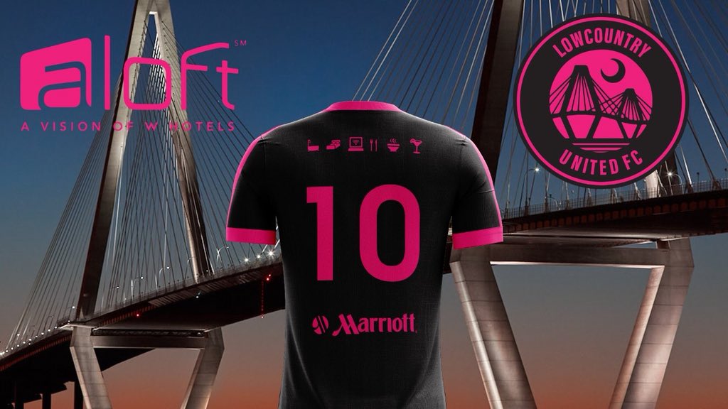 LowcountryUtd's tweet image. In honor of our official partnership with @AloftHotels #GetSuited in our special edition #PinknBlack tops. 

#DifferentByDesign | DM us your email address if interested in purchasing.