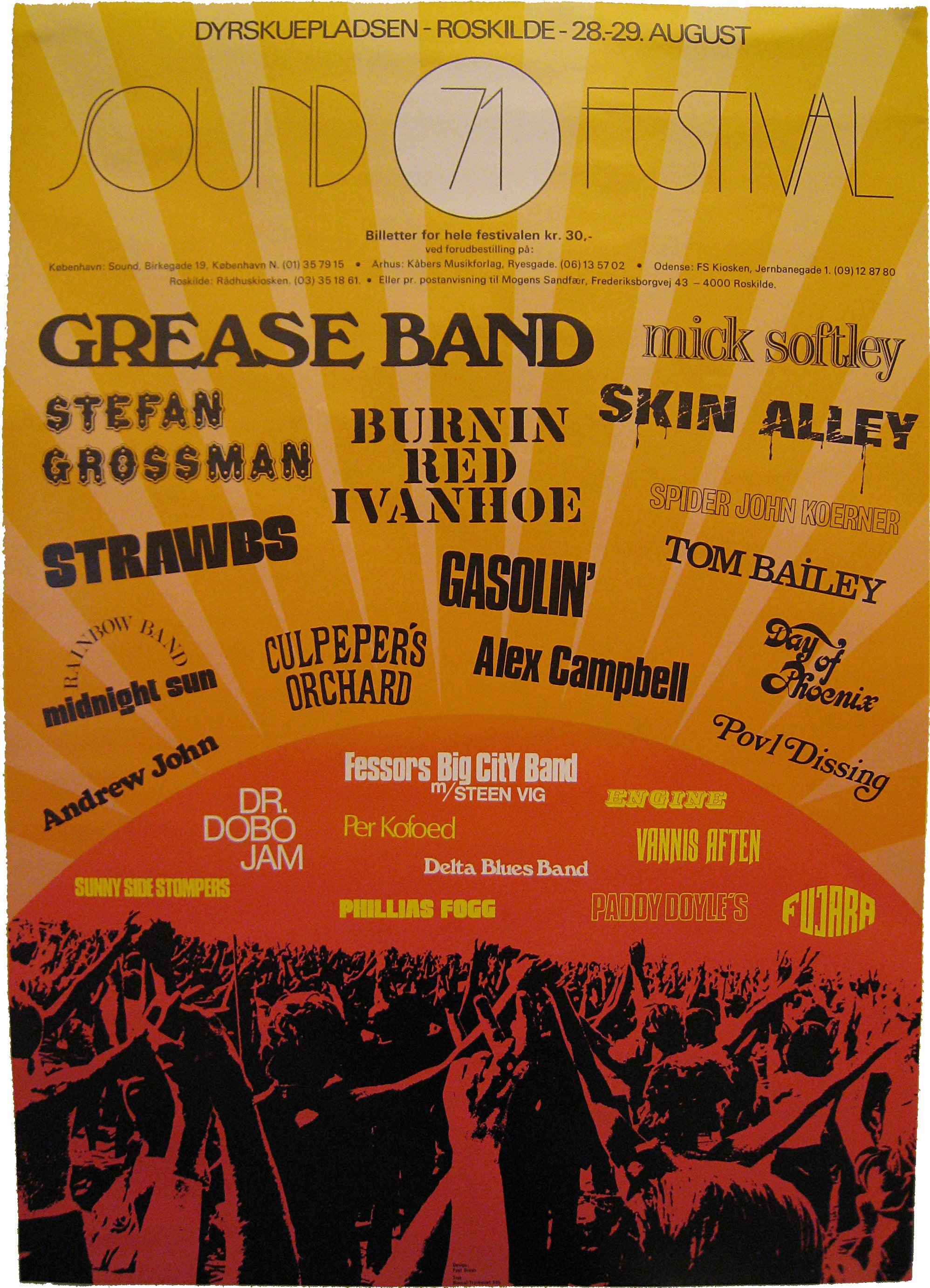 Enhed kanal Cosmic Roskilde Festival on Twitter: "Happy birthday to Roskilde Festival! Today,  47 years ago, the doors opened to the first edition of Roskilde Festival  (back then called Sound Festival). Here's the poster.  https://t.co/cr6eH4gvh1" /