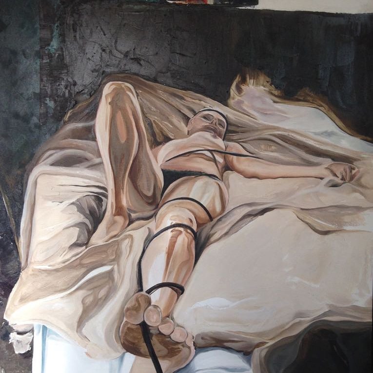 'Surrender' recently sold. #artistsontwitter #artists #art #artforsale #oilpaintings #sensualart